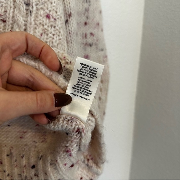 Rebecca Taylor Tweed Soft Cable Knit Sweater Balloon Sleeves Size XS Women’s - Picture 9 of 9